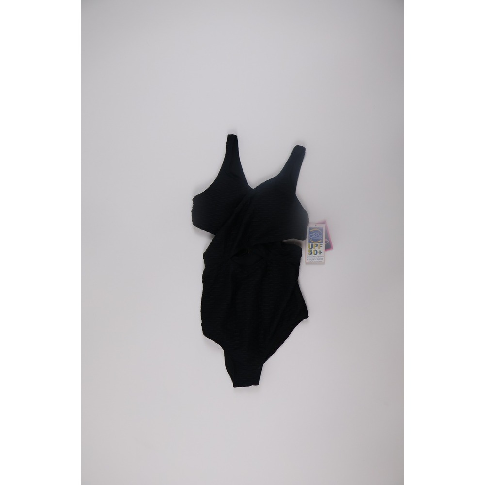 Jovan One Piece Swimsuit Crisscross Cutout L Black UPF 50 Beachwear